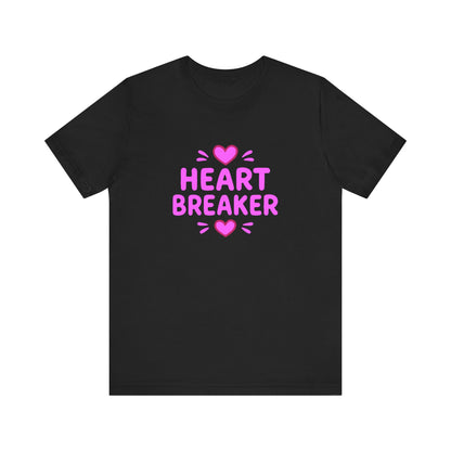 Colorful Design Heartbreaker Shirt – Cute Bubble Letter Tee with a Sarcastic Twist for Sweet but Savage Individuals. Unisex Jersey Short Sleeve Tee