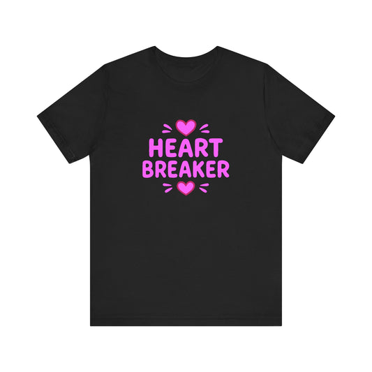 Colorful Design Heartbreaker Shirt – Cute Bubble Letter Tee with a Sarcastic Twist for Sweet but Savage Individuals. Unisex Jersey Short Sleeve Tee