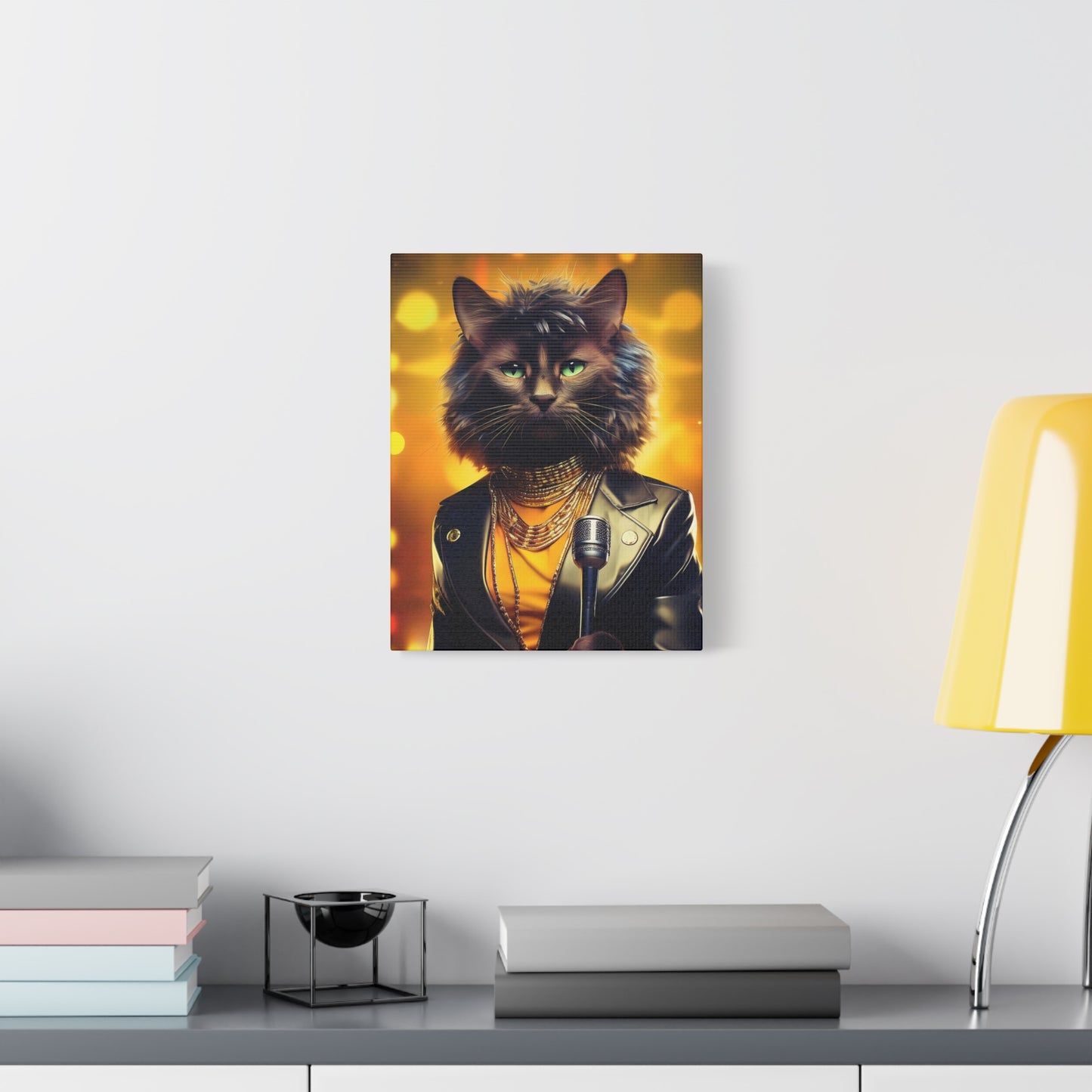 Purr-fectly Cool Lounge Cat Canvas Art | Stretched Matte Wall Decor 001