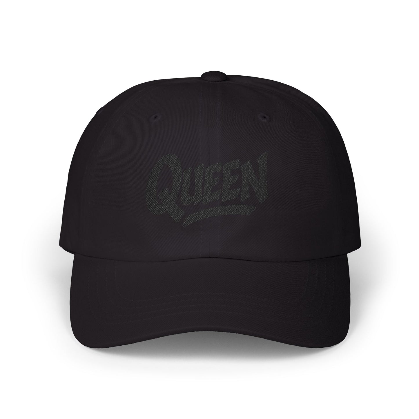 Queen Embroidered Classic Dad Hat – Bold Crown-Inspired Design for Queens Who Rule, Empowerment Style for Everyday Royalty. Black Letters