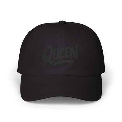 Queen Embroidered Classic Dad Hat – Bold Crown-Inspired Design for Queens Who Rule, Empowerment Style for Everyday Royalty. Black Letters