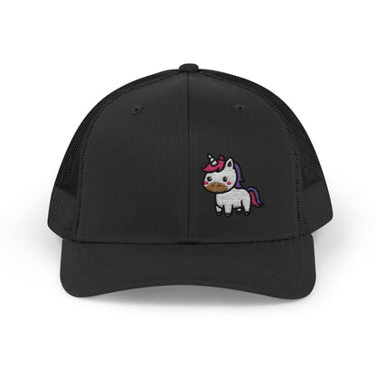 Cute Unicorn Trucker Hat – Embroidered Kawaii Unicorn Hat with Rainbow Tail for Magical Vibes and Whimsical Style