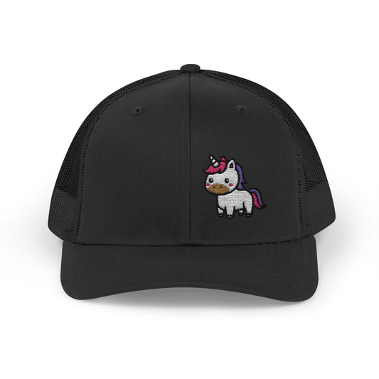 Cute Unicorn Trucker Hat – Embroidered Kawaii Unicorn Hat with Rainbow Tail for Magical Vibes and Whimsical Style