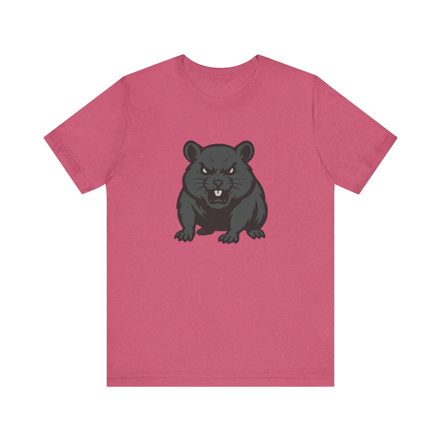 Angry Hamster Graphic T-Shirt – Intense Dark Theme Rodent Design on Black Tee for Streetwear, Humor, or Edgy Animal Style. Unisex Jersey Short Sleeve Tee