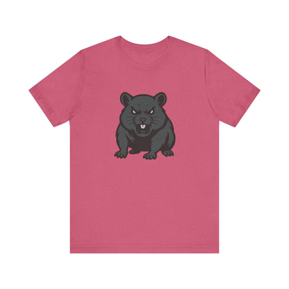 Angry Hamster Graphic T-Shirt – Intense Dark Theme Rodent Design on Black Tee for Streetwear, Humor, or Edgy Animal Style. Unisex Jersey Short Sleeve Tee