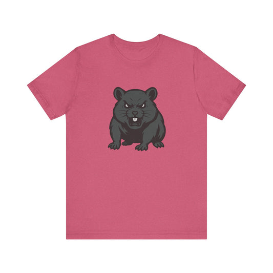 Angry Hamster Graphic T-Shirt – Intense Dark Theme Rodent Design on Black Tee for Streetwear, Humor, or Edgy Animal Style. Unisex Jersey Short Sleeve Tee