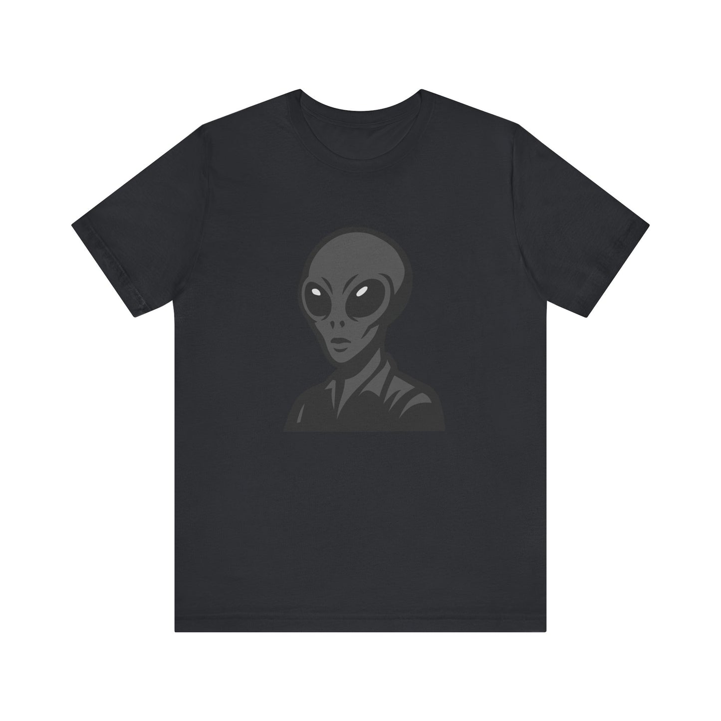 Alien Head Graphic Tee Dark Theme – Extraterrestrial Vector Design for Sci-Fi Fans