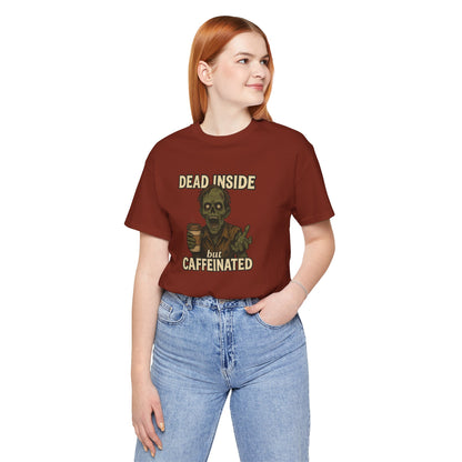 Dead Inside But Caffeinated Halloween Shirt – Funny Zombie Coffee Tee for Tired Souls