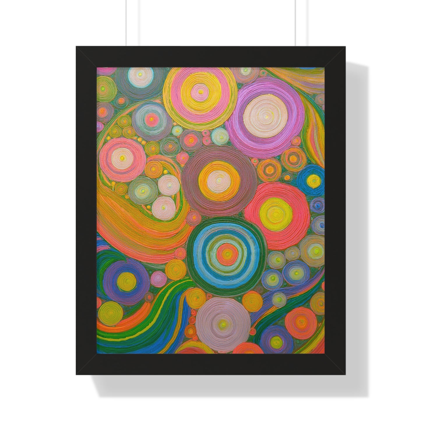 Seeing Circles Framed Vertical Poster - Vibrant Wall Art for Home Decor