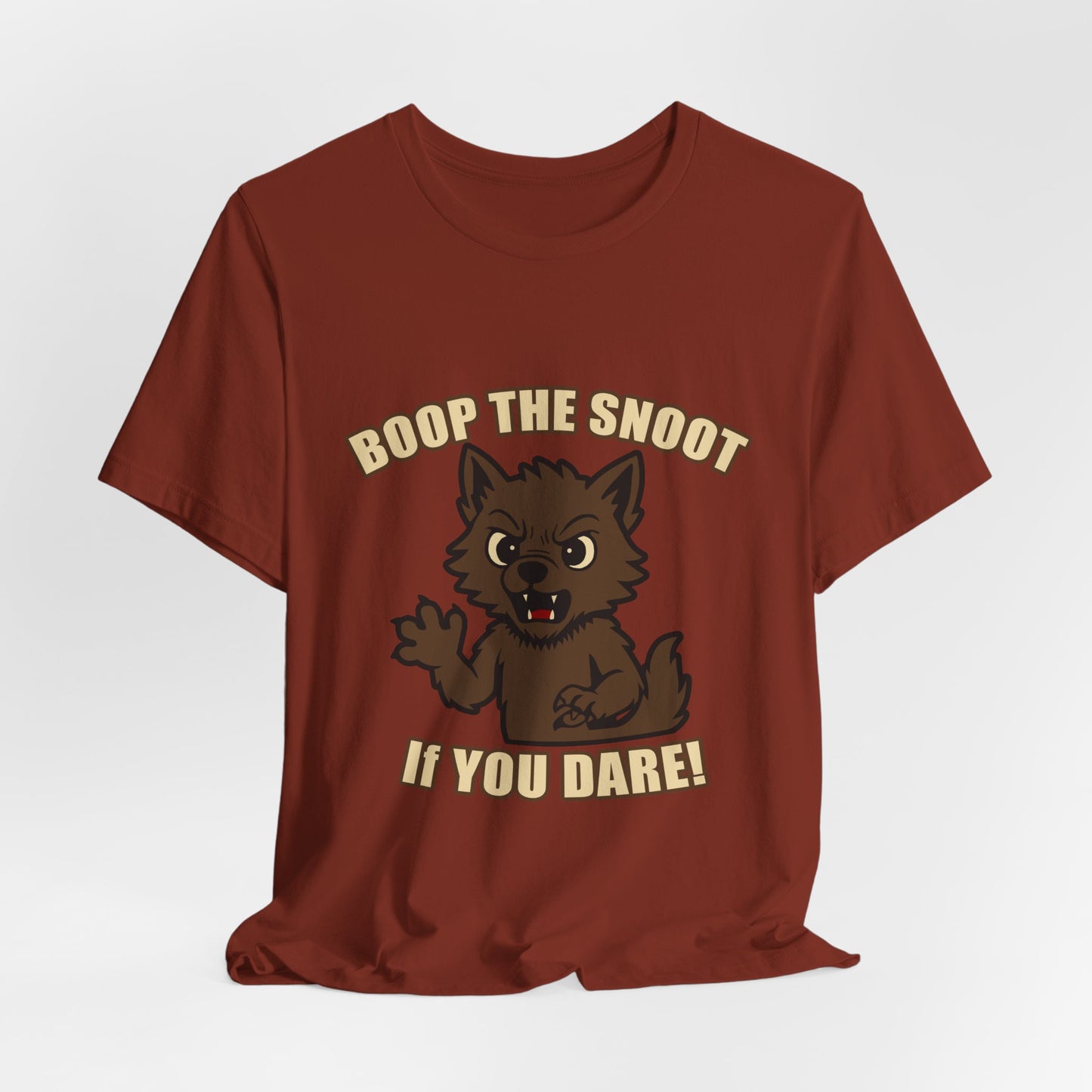 Boop the Snoot If You Dare Halloween Shirt – Funny Werewolf Halloween Graphic Unisex Jersey Short Sleeve Tee for Dog Lovers.