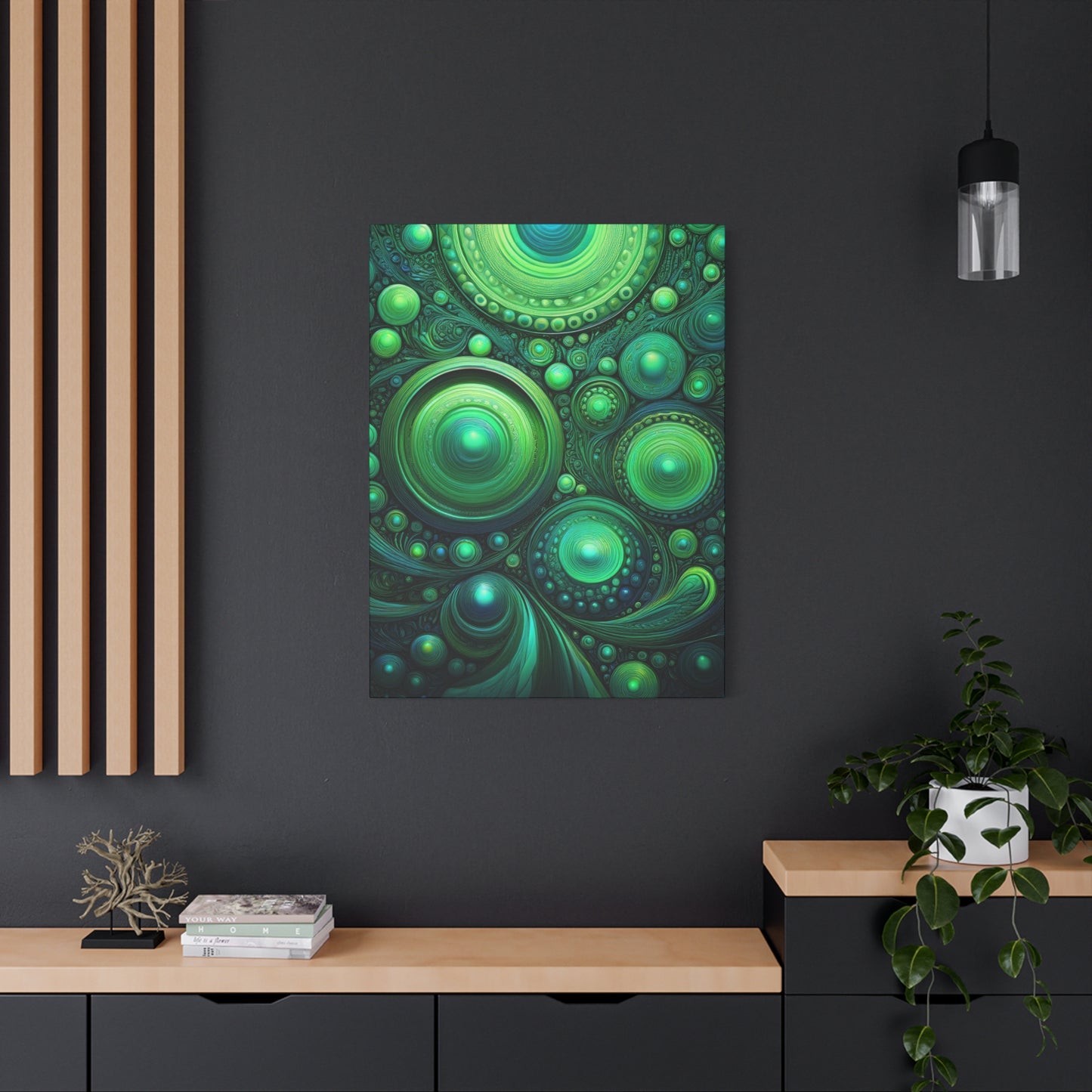 Verde Future Abstract Green Canvas Art - Stretched Matte Wall Decor