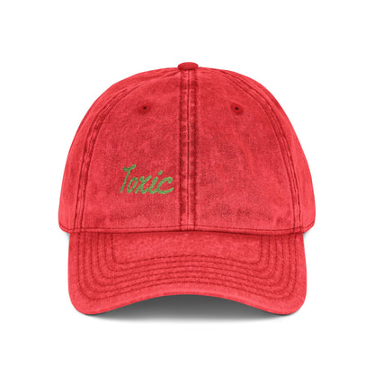 Toxic Vintage Hat – Embroidered Green Script Hat for Ironic Vibes and Bold Personality