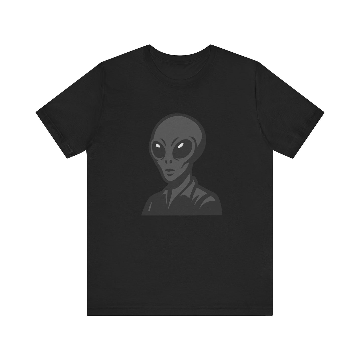 Alien Head Graphic Tee Dark Theme – Extraterrestrial Vector Design for Sci-Fi Fans