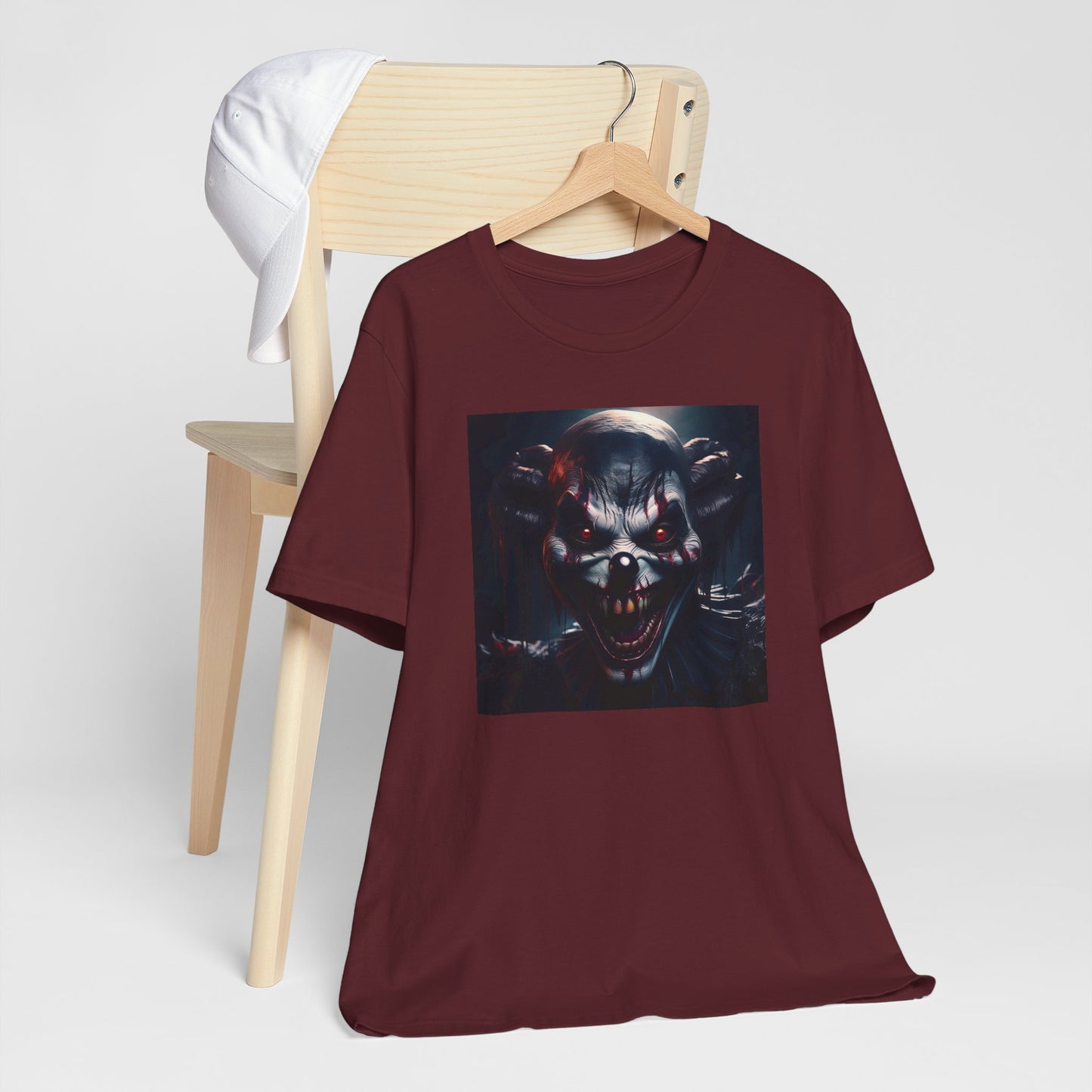 Terrifying Clown Face Halloween Shirt – Haunted Circus Horror Graphic Tee for Halloween Fright Fans