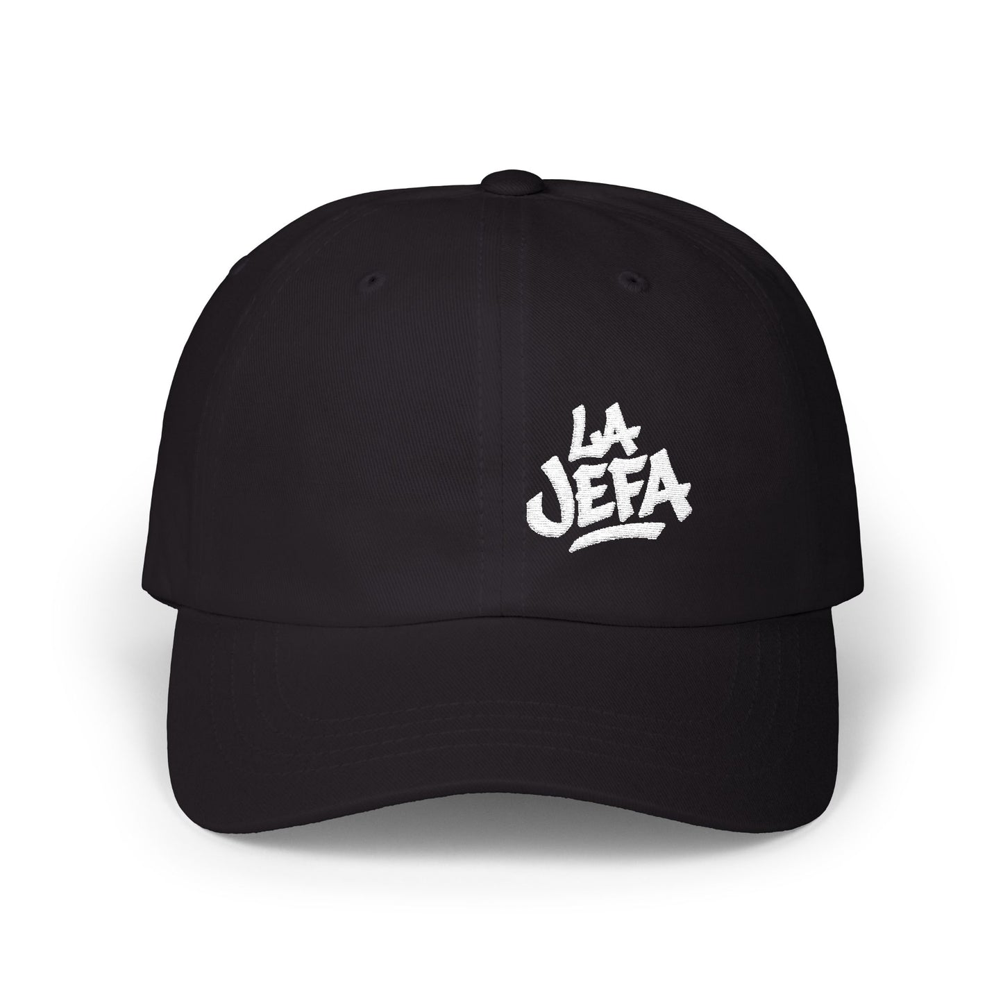 La Jefa Embroidered Classic Dad Hat – Bold Latina Boss Hat for Confident Women, Statement Streetwear, and Jefa Energy. White Letters
