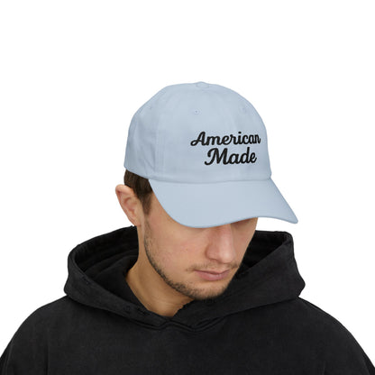 American Made Classic Dad Hat – Embroidered Patriotic Baseball Hat with Retro Script for USA Pride and Everyday Wear