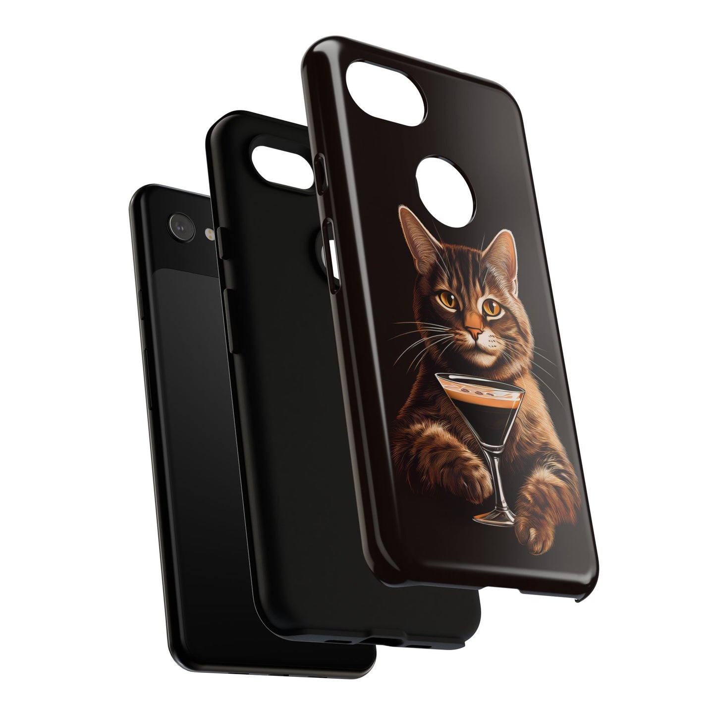 Sophisticated Cat with Espresso Martini Cell Phone Case 001