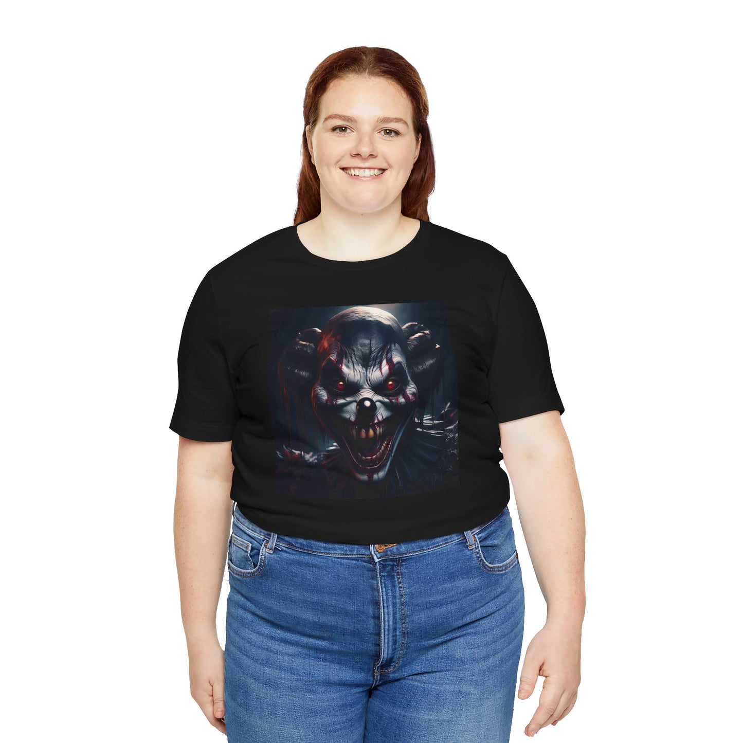 Terrifying Clown Face Halloween Shirt – Haunted Circus Horror Graphic Tee for Halloween Fright Fans
