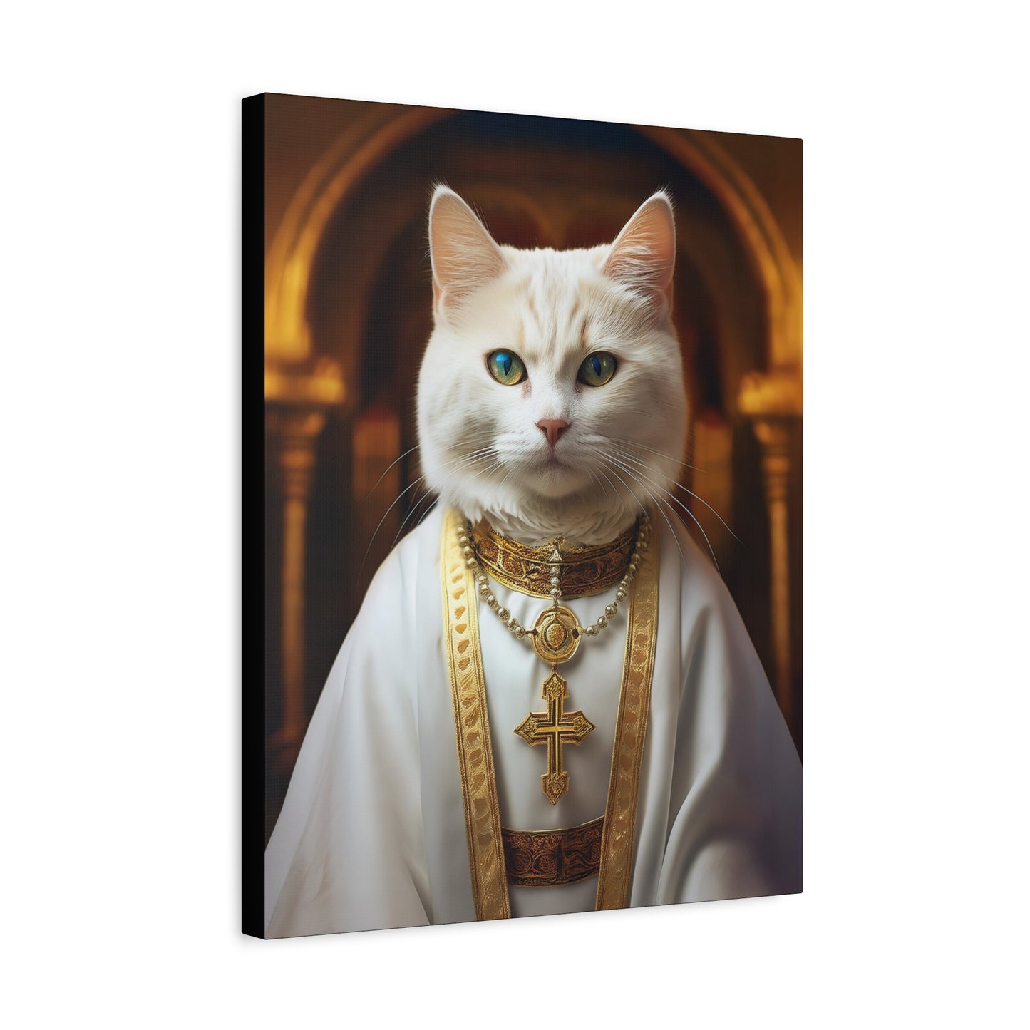 Cat-holic Priest Canvas Art | Stretched Matte Wall Decor