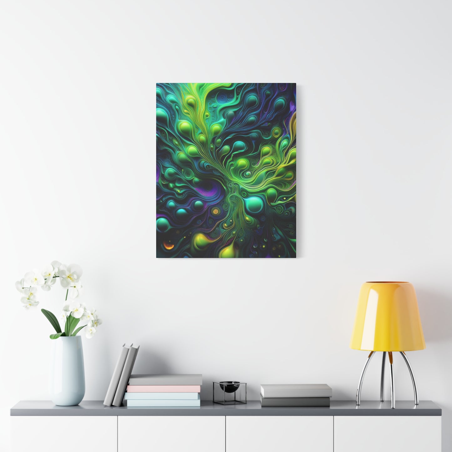 Alien Bubbles Canvas Art Print - Vibrant Colorful Decor