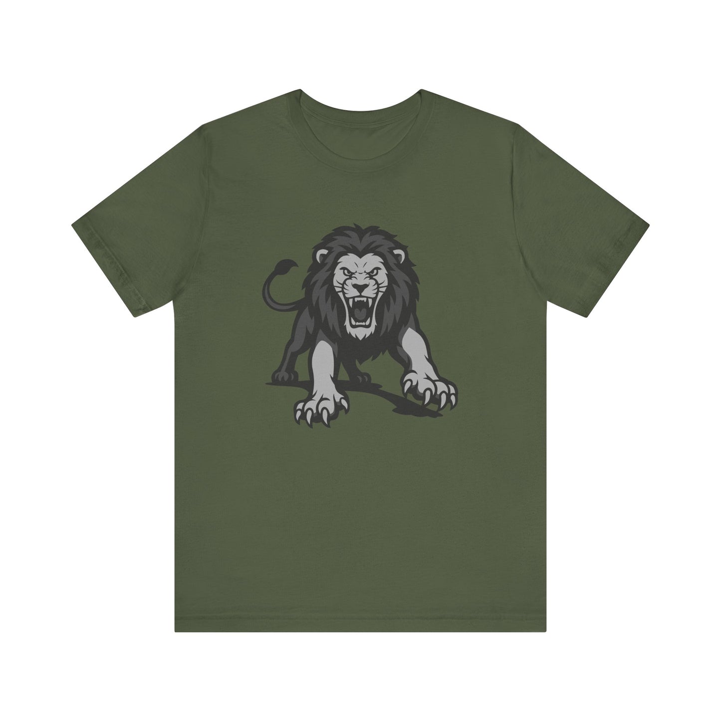 Roaring Lion Graphic Tee Dark Theme – Fierce Predator Design for Bold Style