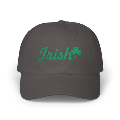 Irish Embroidered Classic Dad Hat – Green Shamrock Baseball Hat with Script Text for St. Patrick’s Day, Irish Pride, and Everyday Luck