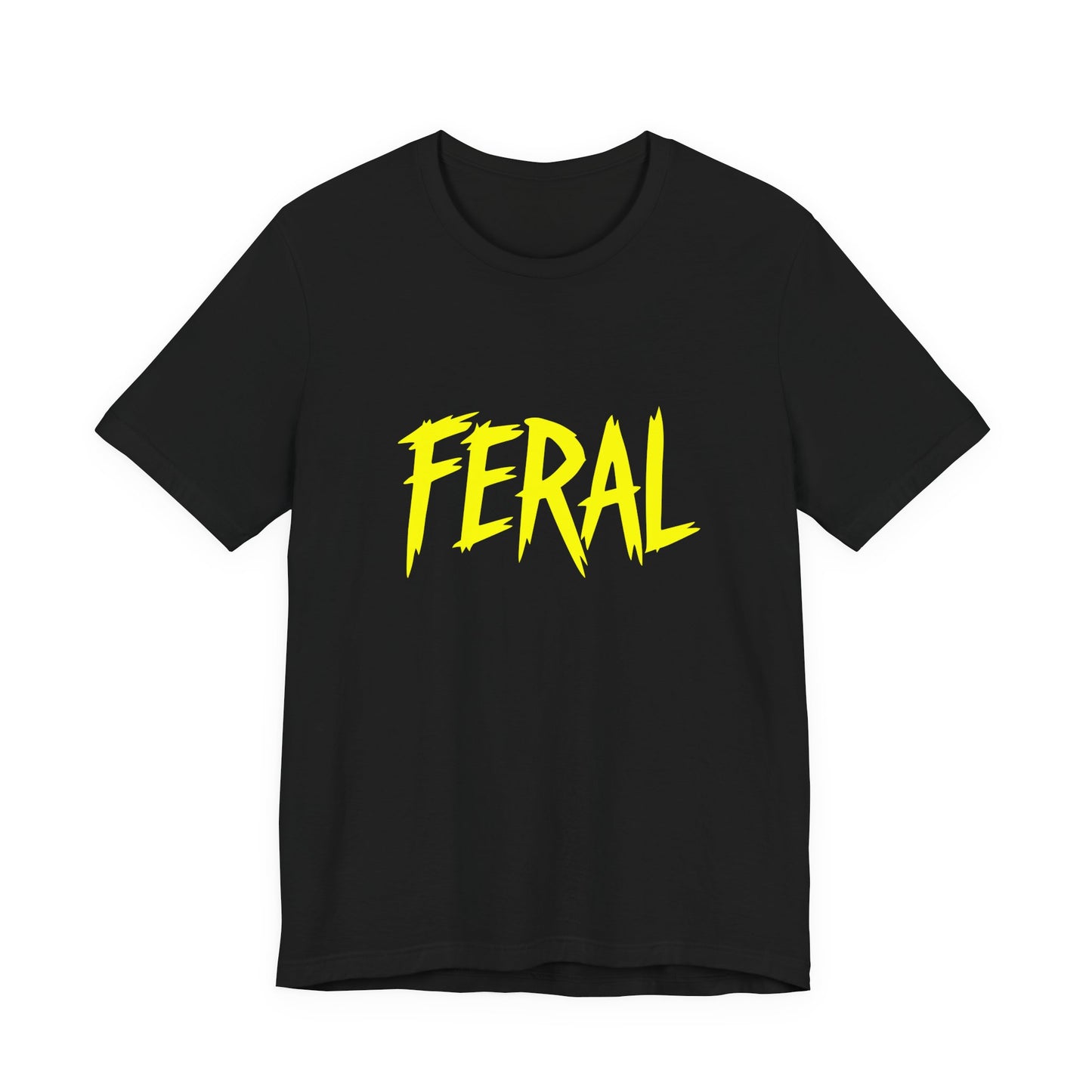 Colorful Design FERAL Shirt – Bright Yellow Chaos Tee for Women Who Are Loud, Wild, and Loving It. Unisex Jersey Short Sleeve Tee
