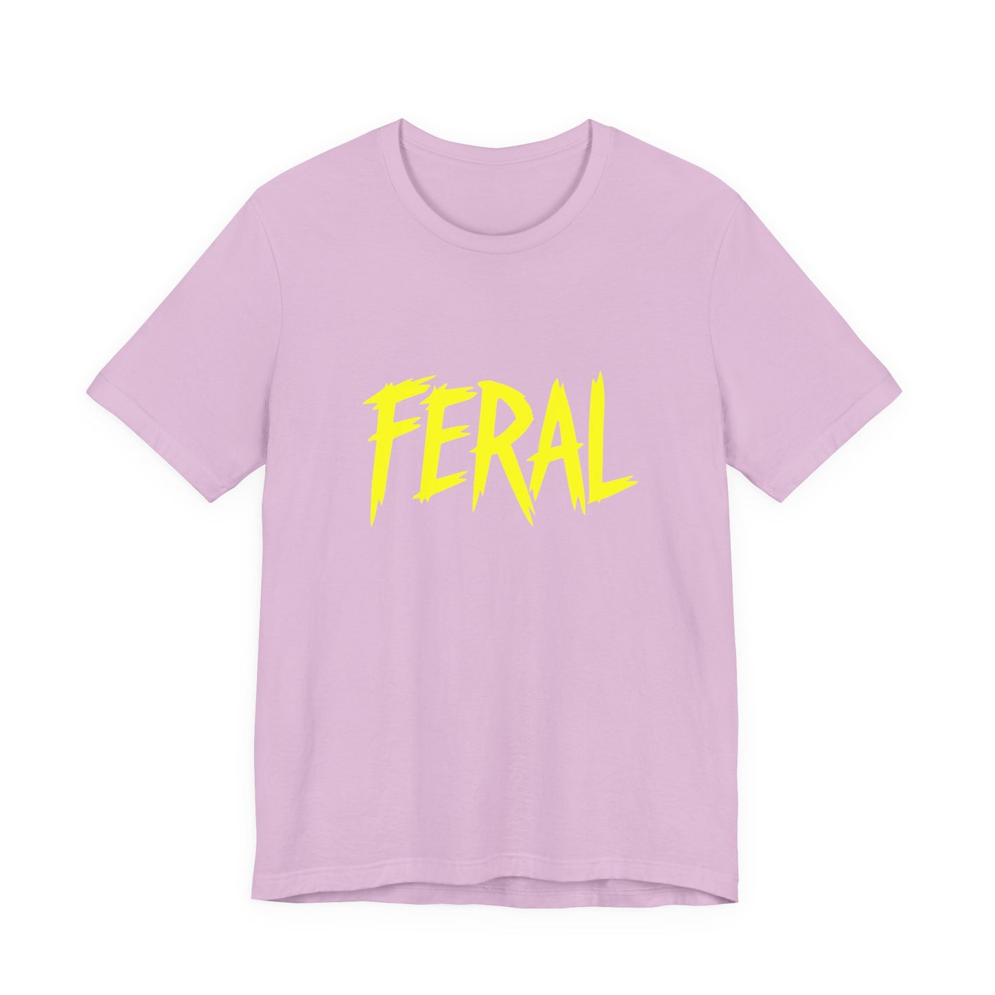 Colorful Design FERAL Shirt – Bright Yellow Chaos Tee for Women Who Are Loud, Wild, and Loving It. Unisex Jersey Short Sleeve Tee