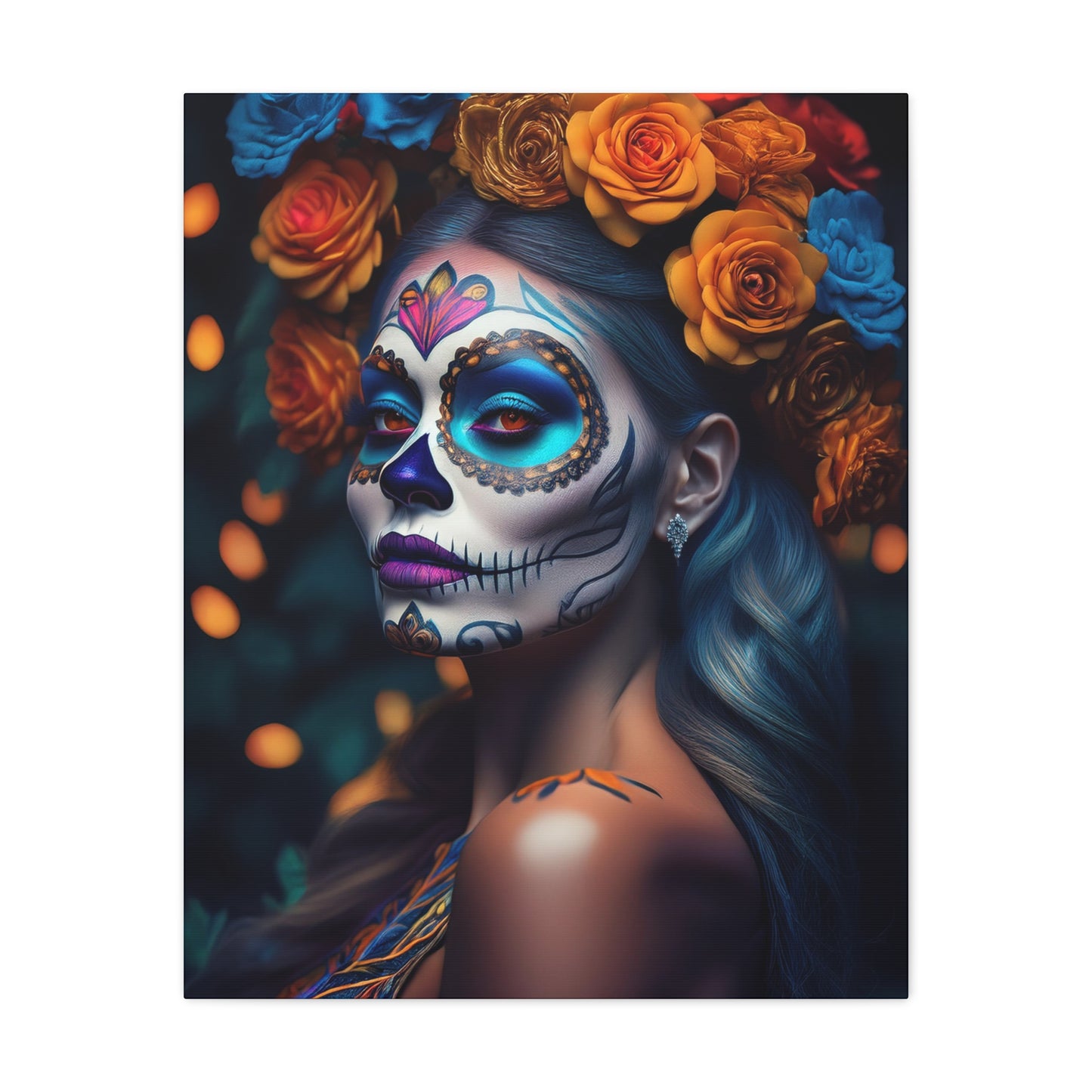 Dia de los Muertos Canvas Art | Day of the Dead - Stretched Matte Wall Decor 003