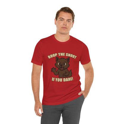 Boop the Snoot If You Dare Halloween Shirt – Funny Werewolf Halloween Graphic Unisex Jersey Short Sleeve Tee for Dog Lovers.