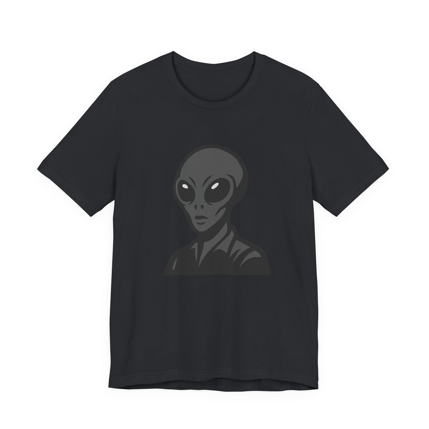 Alien Head Graphic Tee Dark Theme – Extraterrestrial Vector Design for Sci-Fi Fans