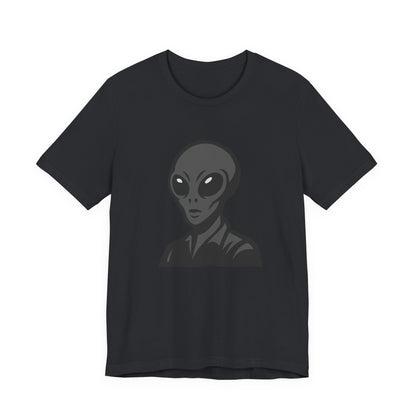 Alien Head Graphic Tee Dark Theme – Extraterrestrial Vector Design for Sci-Fi Fans