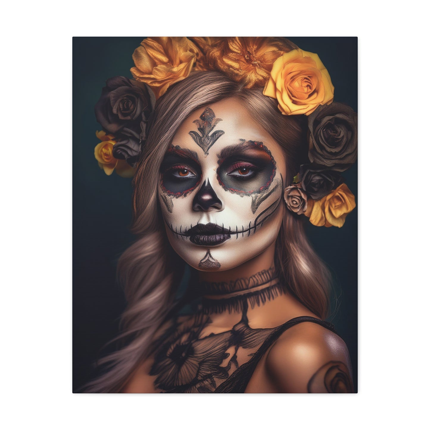 Dia de los Muertos Canvas Art | Day of the Dead - Stretched Matte Wall Decor 004