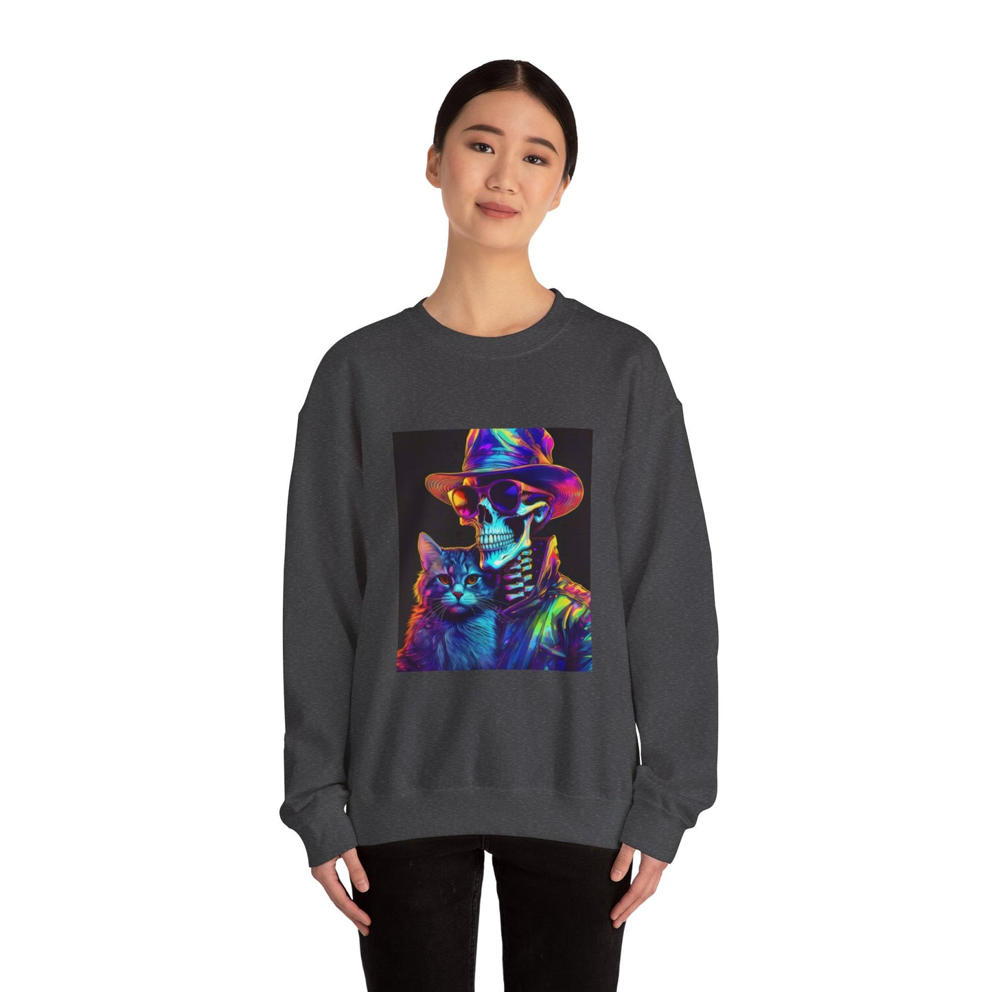 Cat with friend. Unisex Heavy Blend™ Crewneck Sweatshirt