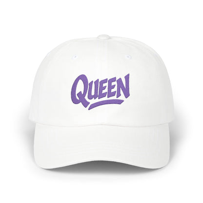 Queen Embroidered Classic Dad Hat – Bold Crown-Inspired Design for Queens Who Rule, Empowerment Style for Everyday Royalty. Purple Letters