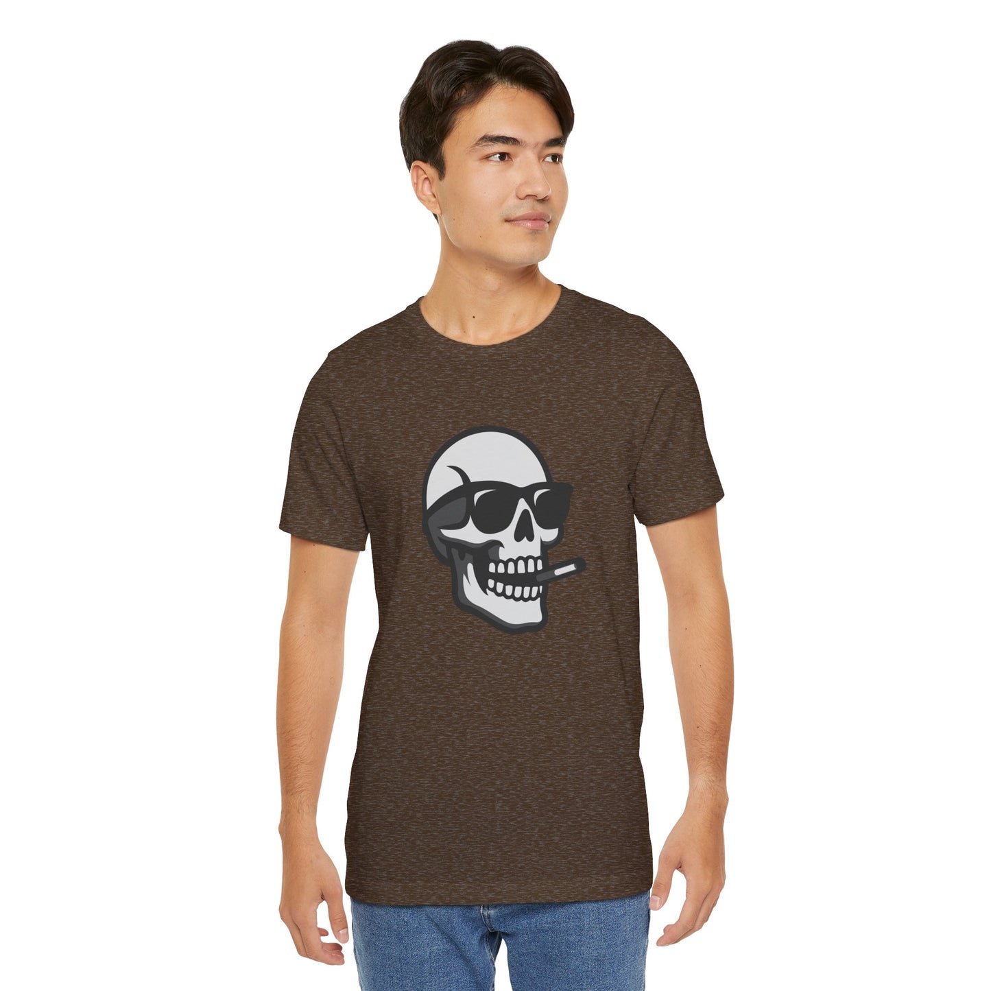 Cool Skull Graphic Tee Dark Theme – Smoking Skull Vector Design with Attitude
