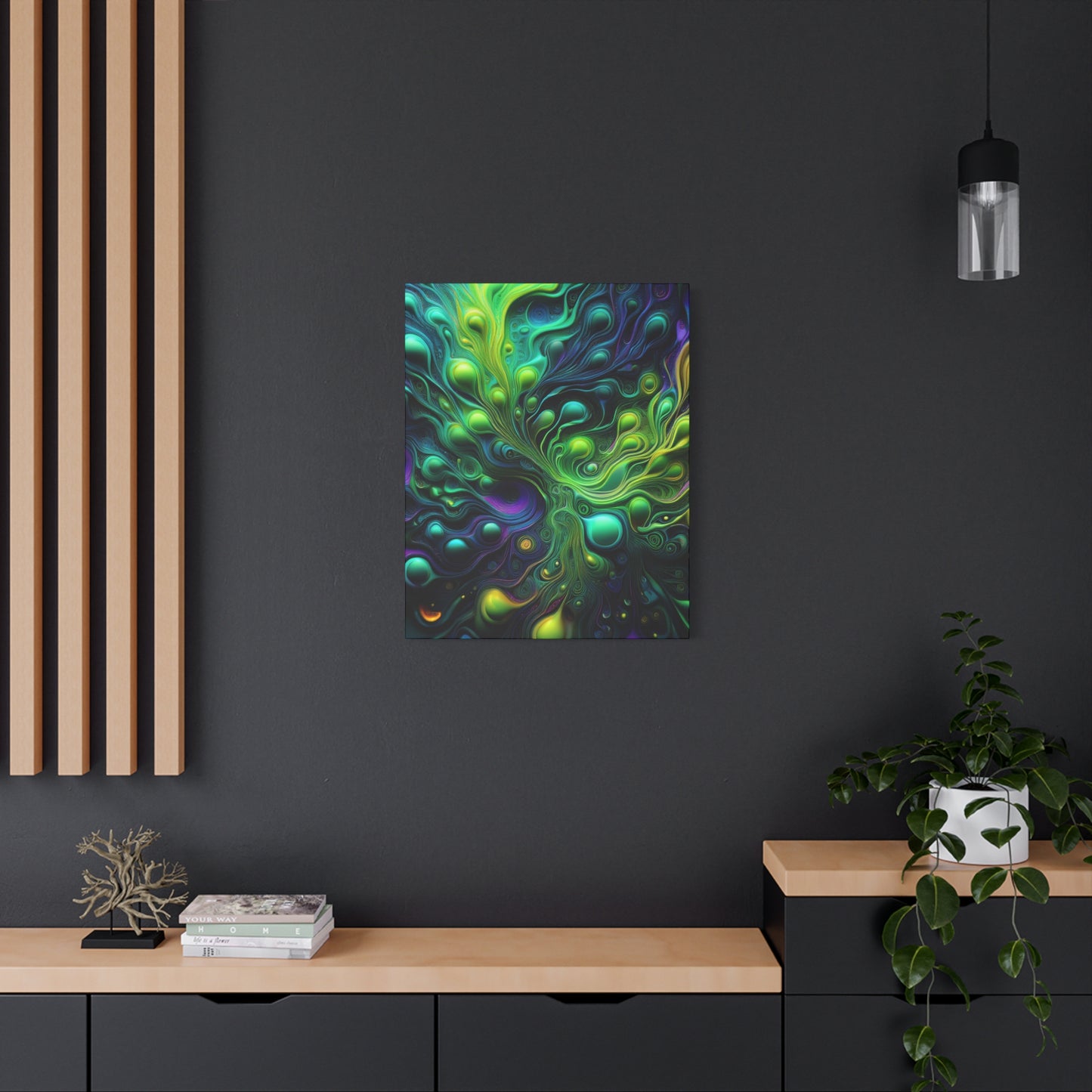 Alien Bubbles Canvas Art Print - Vibrant Colorful Decor