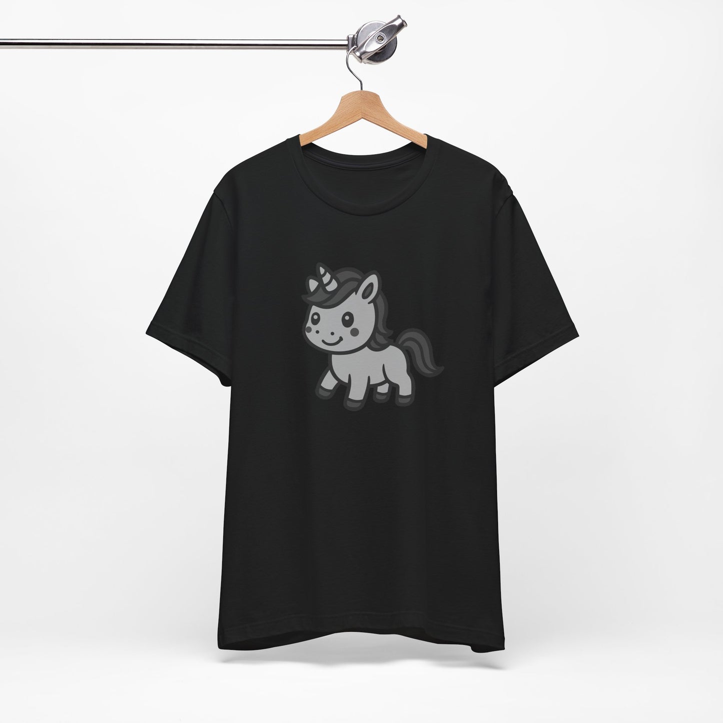 Cute Unicorn Graphic Tee Dark Theme – Kawaii Vector Design with Whimsical Charm