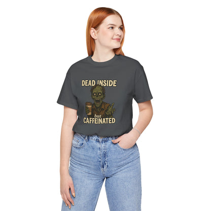 Dead Inside But Caffeinated Halloween Shirt – Funny Zombie Coffee Tee for Tired Souls
