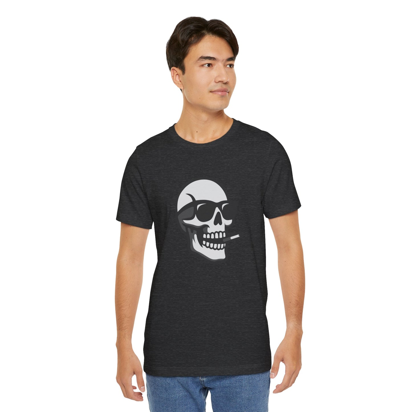 Cool Skull Graphic Tee Dark Theme – Smoking Skull Vector Design with Attitude