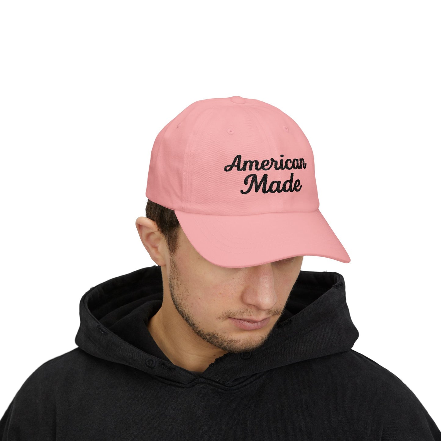 American Made Classic Dad Hat – Embroidered Patriotic Baseball Hat with Retro Script for USA Pride and Everyday Wear