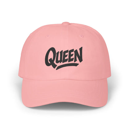 Queen Embroidered Classic Dad Hat – Bold Crown-Inspired Design for Queens Who Rule, Empowerment Style for Everyday Royalty. Black Letters