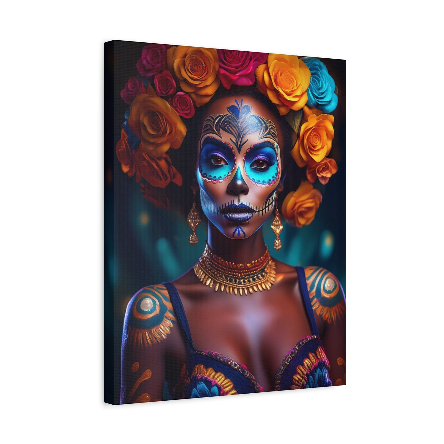 Dia de los Muertos Canvas Art | Day of the Dead - Stretched Matte Wall Decor 002