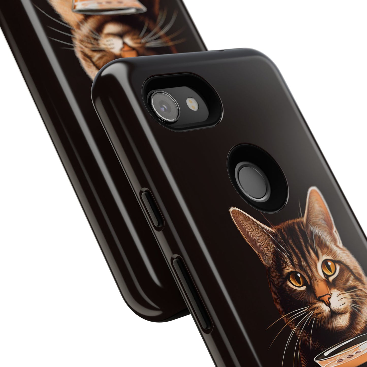 Sophisticated Cat with Espresso Martini Cell Phone Case 001