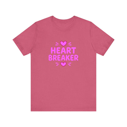 Colorful Design Heartbreaker Shirt – Cute Bubble Letter Tee with a Sarcastic Twist for Sweet but Savage Individuals. Unisex Jersey Short Sleeve Tee