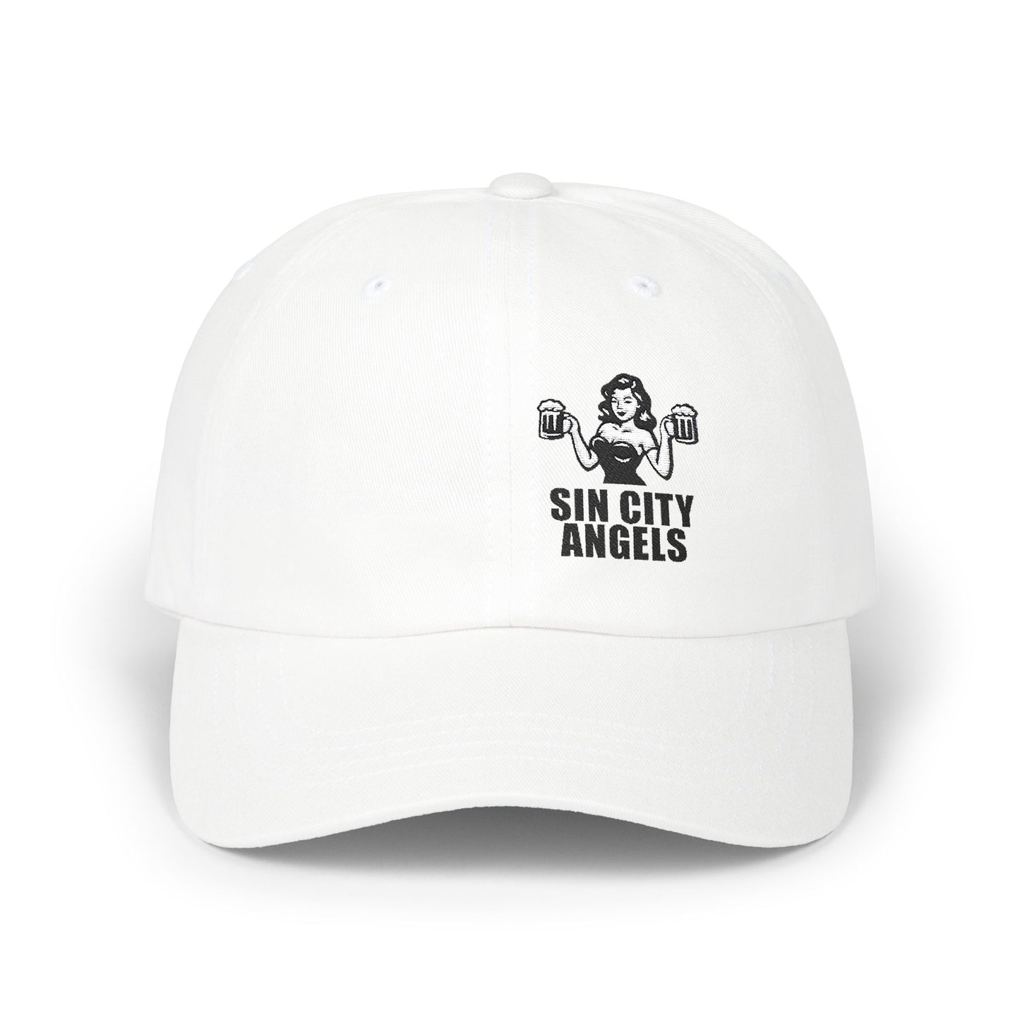 Sin City Angels Classic Dad Hat – Embroidered Retro Beer Babe Hat for Vegas Nights, Dive Bars, and Party Legends