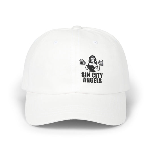 Sin City Angels Classic Dad Hat – Embroidered Retro Beer Babe Hat for Vegas Nights, Dive Bars, and Party Legends
