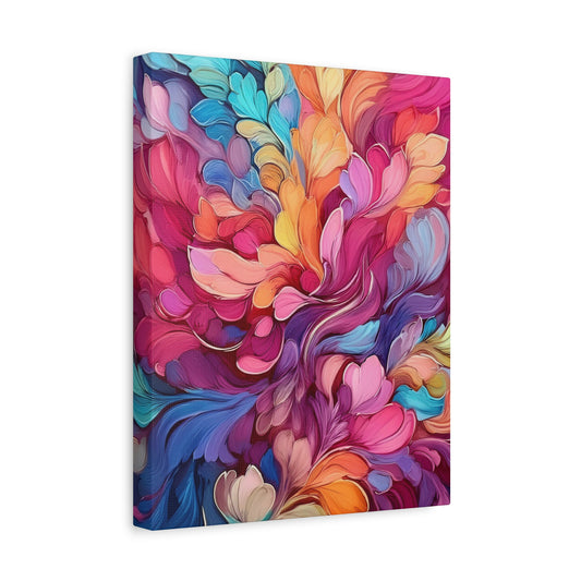 Vibrant Floral Canvas Art - Colorful Abstract Home Decor