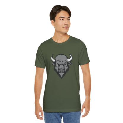 Buffalo Head Graphic Tee Dark Theme – Powerful Vector Bison Design for Bold Style