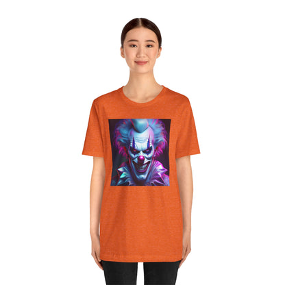 Scary Clown Halloween Shirt – Creepy Evil Clown Face Graphic Tee for Horror Fans. Unisex Jersey Short Sleeve Tee